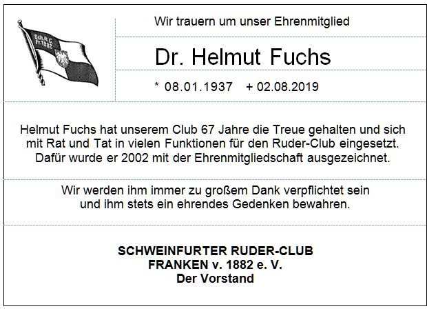 Dr. Helmut Fuchs verstorben